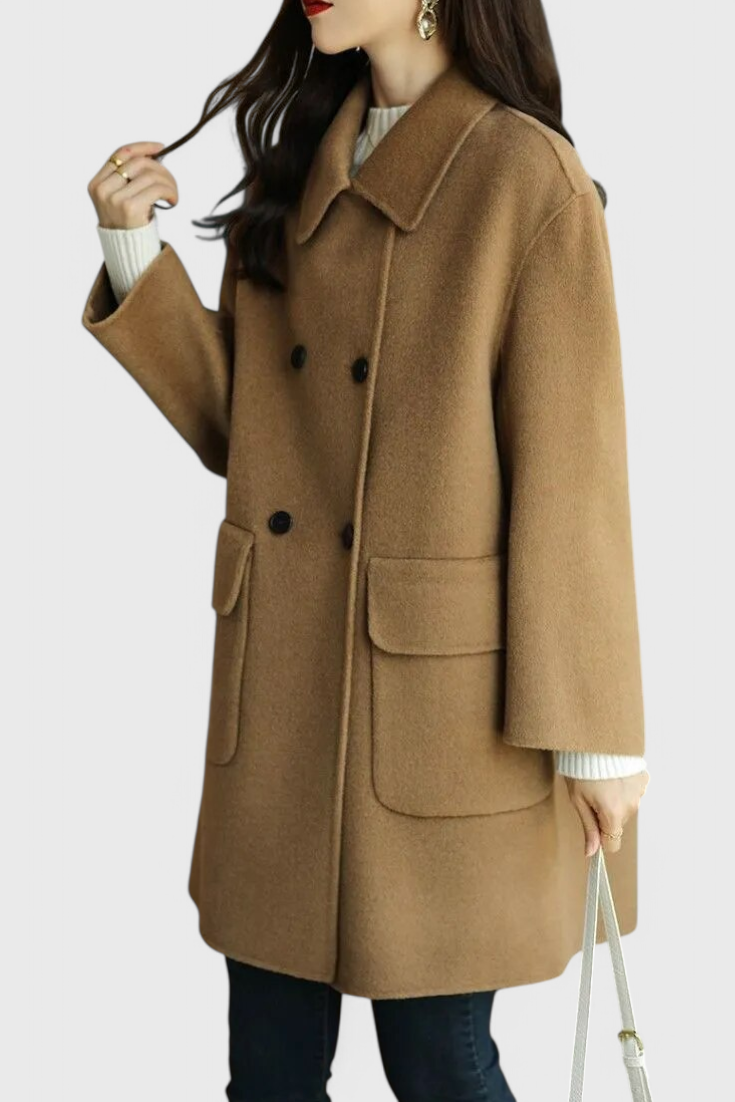 Aveline Classic Double-Breasted Wool Coat