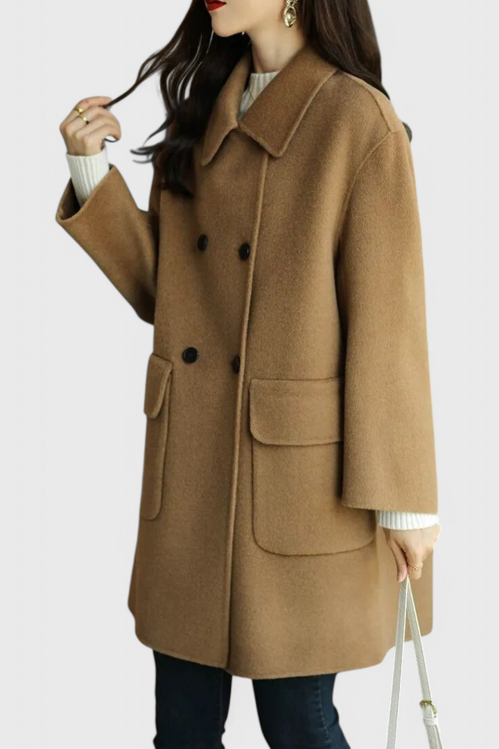 Aveline Classic Double-Breasted Wool Coat