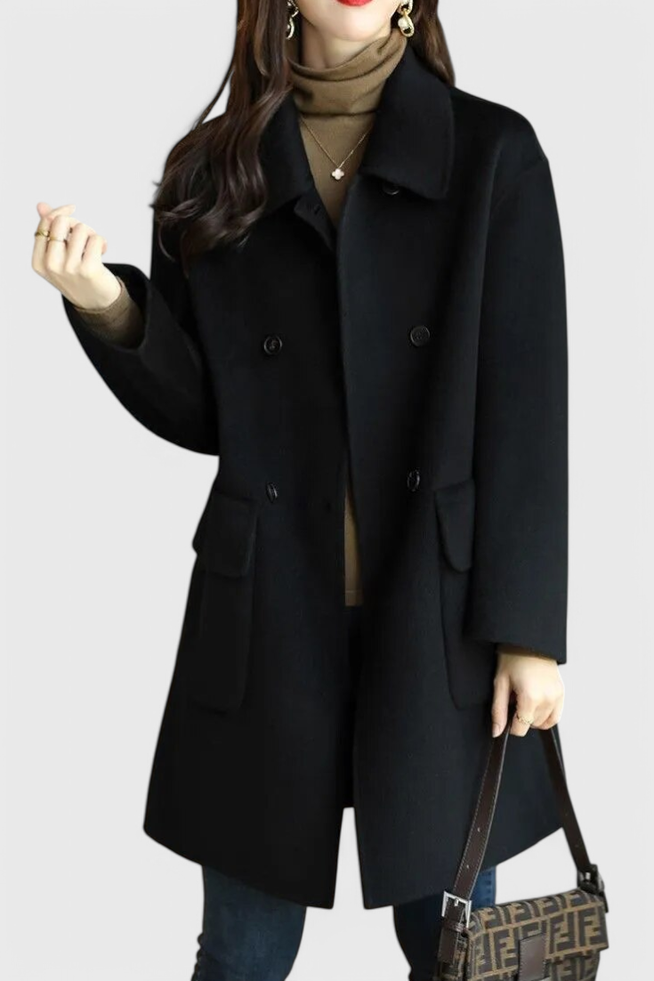 Aveline Classic Double-Breasted Wool Coat