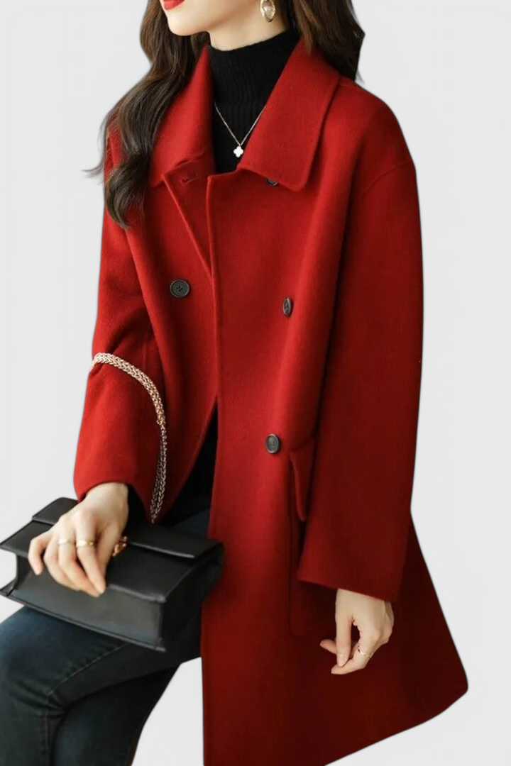 Aveline Classic Double-Breasted Wool Coat