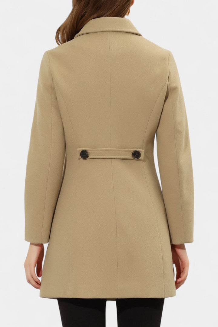 Manea Long Thick Coat with Faux Fur Collar